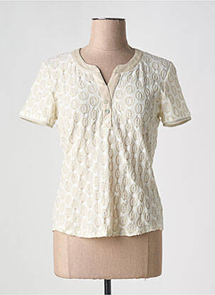 Top tissage jersey manches courtes beige GREGORY PAT femme