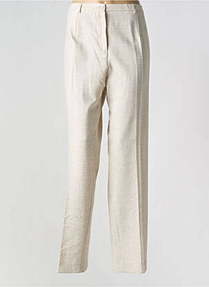 Pantalon droit stretch taille normale beige GUY DUBOUIS femme