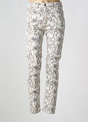 Pantalon slim tissage popeline taille normale blanc GUY DUBOUIS femme