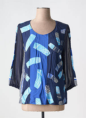 Top imprimé fantaisie manches 3/4 bleu MERI & ESCA femme