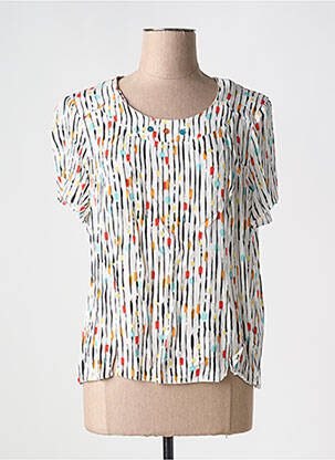 Top manches courtes manches courtes blanc FRANCE RIVOIRE femme