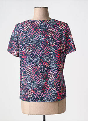 Top imprimé fantaisie manches courtes bleu GUY DUBOUIS femme