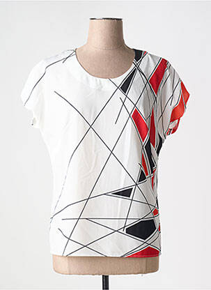 Top imprimé fantaisie manches courtes blanc MERI & ESCA femme