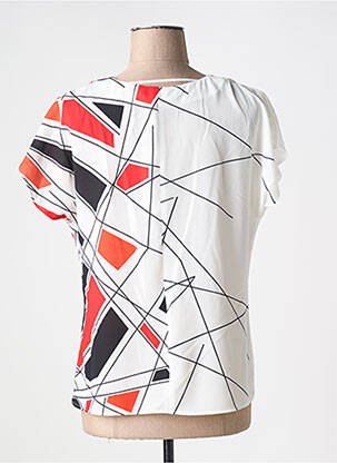 Top imprimé fantaisie manches courtes blanc MERI & ESCA femme