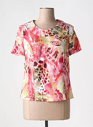 Top imprimé fantaisie manches courtes rouge FRANCE RIVOIRE femme