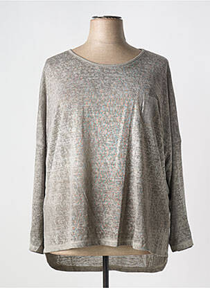 Pull col rond manches longues gris MERI & ESCA femme