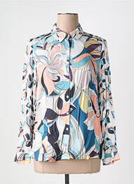 Chemisier imprimé fantaisie manches longues bleu GREGORY PAT femme
