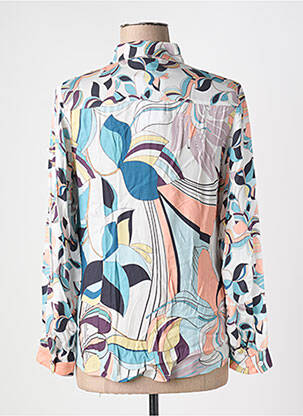 Chemisier imprimé fantaisie manches longues bleu GREGORY PAT femme