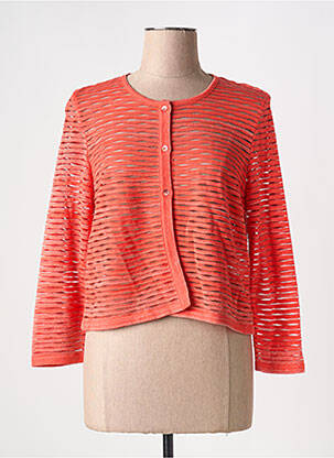 Gilet manches longues col rond rouge GREGORY PAT femme