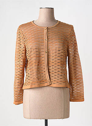 Gilet manches longues col rond marron GREGORY PAT femme