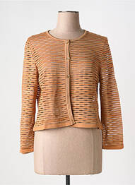 Gilet manches longues fermeture boutonnée sur le devant marron GREGORY PAT femme