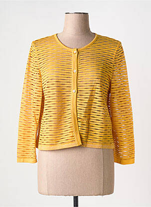 Gilet manches longues col rond jaune GREGORY PAT femme