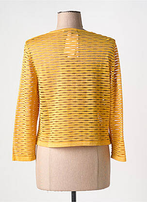 Gilet manches longues col rond jaune GREGORY PAT femme