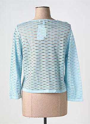 Gilet manches longues col rond bleu GREGORY PAT femme