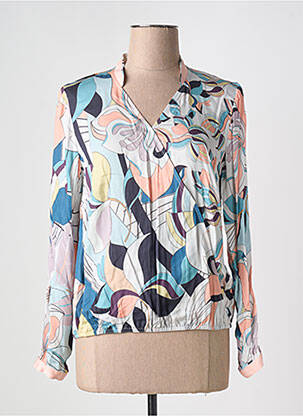 Blouse imprimé fantaisie manches longues bleu MERI & ESCA femme