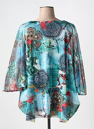Tunique manches longues imprimé fantaisie bleu GUY DUBOUIS femme