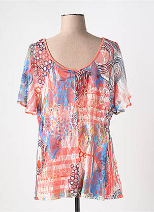 Tunique manches courtes coupe fluide orange GUY DUBOUIS femme