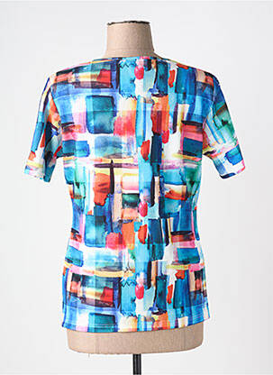 Top imprimé fantaisie manches courtes bleu GUY DUBOUIS femme