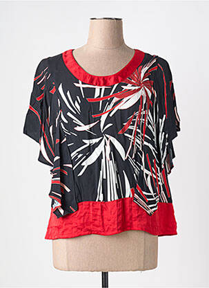 Blouse imprimé fantaisie manches courtes noir MERI & ESCA femme