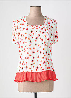 Top col carré manches courtes blanc GREGORY PAT femme