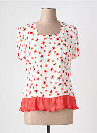 Top col carré manches courtes blanc GREGORY PAT femme