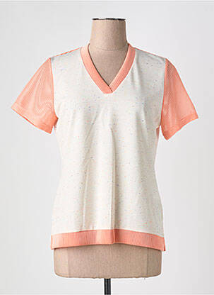 T-shirt col v manches courtes orange MERI & ESCA femme