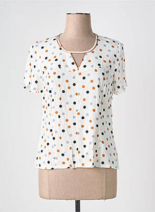 Top imprimé fantaisie manches courtes marron GREGORY PAT femme