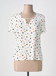 Top imprimé fantaisie manches courtes marron GREGORY PAT femme