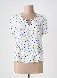 Top imprimé fantaisie manches courtes bleu GREGORY PAT femme