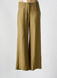 Pantalon large tissage popeline taille haute vert AN' GE femme