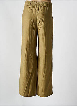 Pantalon large tissage popeline taille haute vert AN' GE femme