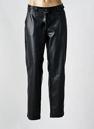Pantalon chino fermeture zippée sous rabat boutonné taille normale noir PARA MI femme
