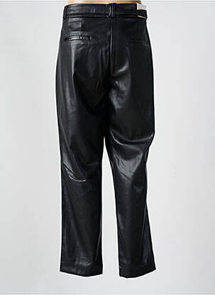 Pantalon chino fermeture zippée sous rabat boutonné taille normale noir PARA MI femme