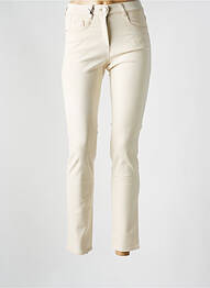Jeans coupe slim stretch taille haute beige EAST DRIVE femme