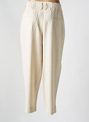 Pantalon droit taille haute taille haute beige MARINA V femme
