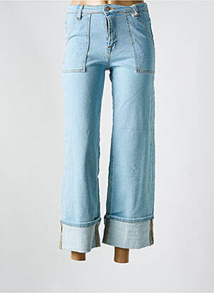 Jean coupe flare stretch taille haute bleu SENES femme