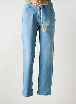 Jeans coupe droite stretch taille normale bleu PARA MI femme
