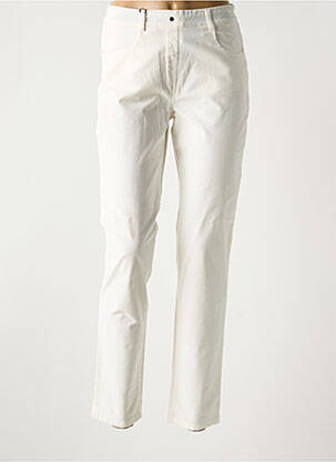 Pantalon slim taille élastique taille normale blanc EAST DRIVE femme