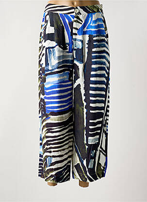 Pantalon 7/8 taille haute taille haute bleu KOKOMARINA femme