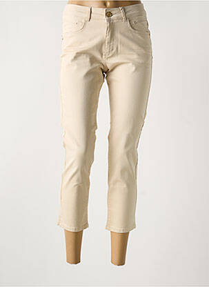 Pantacourt stretch taille normale beige PARA MI femme