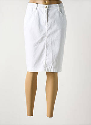 Jupe mi-longue stretch blanc EAST DRIVE femme