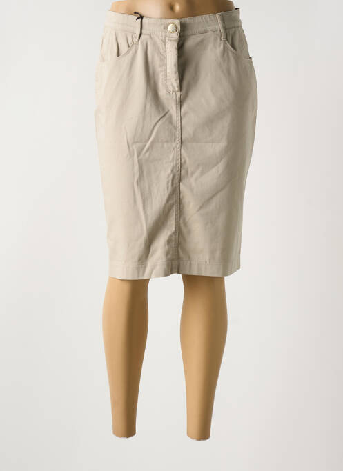 Jupe mi-longue beige EAST DRIVE pour femme