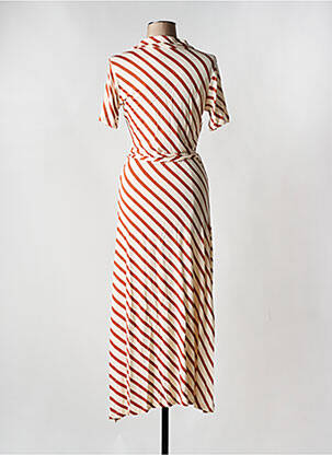 Robe longue manches courtes manches courtes marron COMPAÑIA FANTASTICA femme