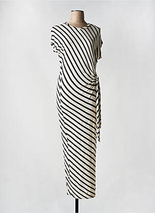 Robe longue manches courtes manches courtes noir COMPAÑIA FANTASTICA femme