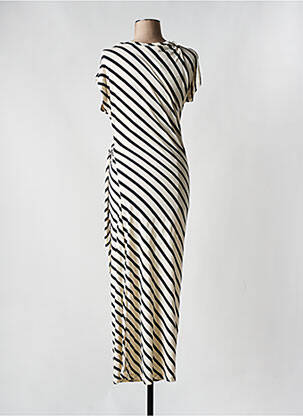 Robe longue manches courtes manches courtes noir COMPAÑIA FANTASTICA femme