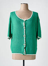 Gilet manches courtes fermeture boutonnée sur le devant vert COMPAÑIA FANTASTICA femme