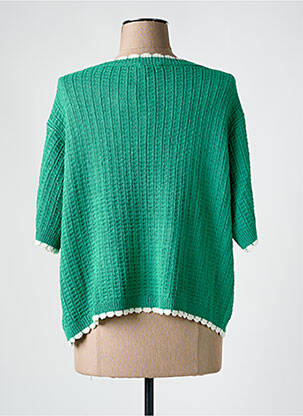 Gilet manches courtes resserrée sur le bas vert COMPAÑIA FANTASTICA femme