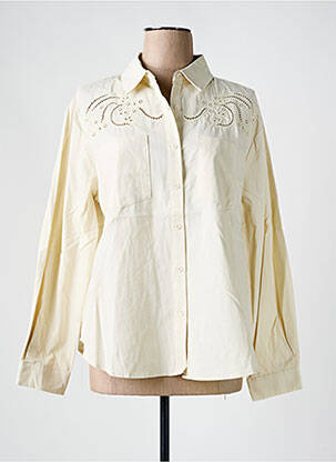 Chemisier coupe cintrée manches longues beige EMILIE.K femme