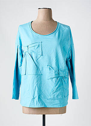 T-shirt coupe droite manches 3/4 bleu PIMENT ROUGE femme