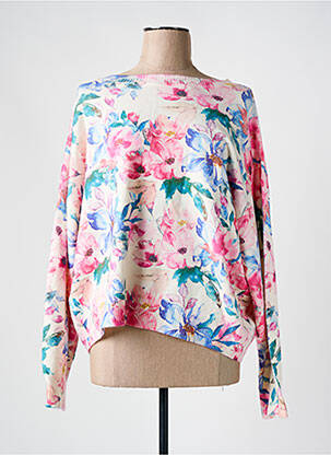 Pull stretch manches longues rose MAELLE femme